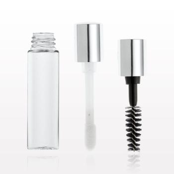Shiny Silver Cap with Mascara Wand or Flock Doe Foot Applicator, Wiper and Vial