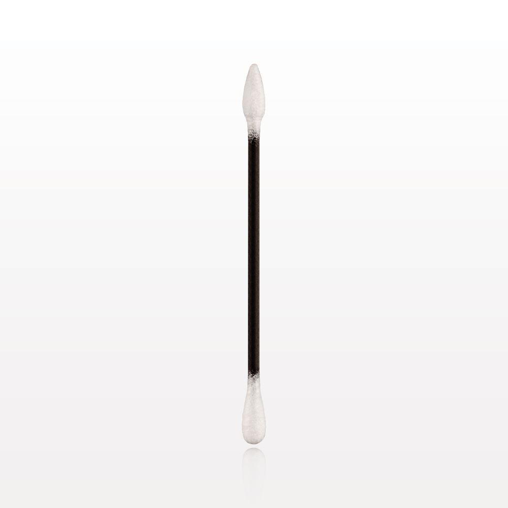White Point/Round Tip Swab with Black Paper Handle in Cylinder Container