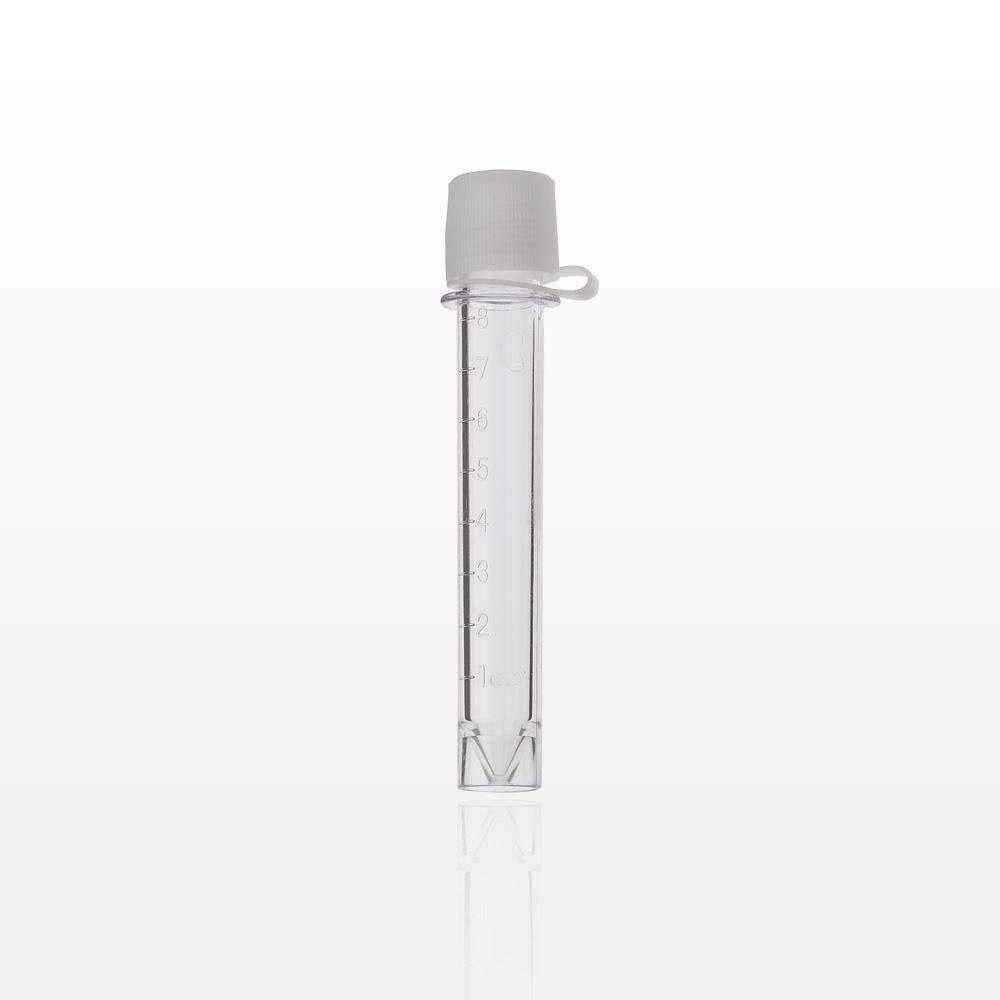 Collection Vial w/Screw Cap on Strap, Clear