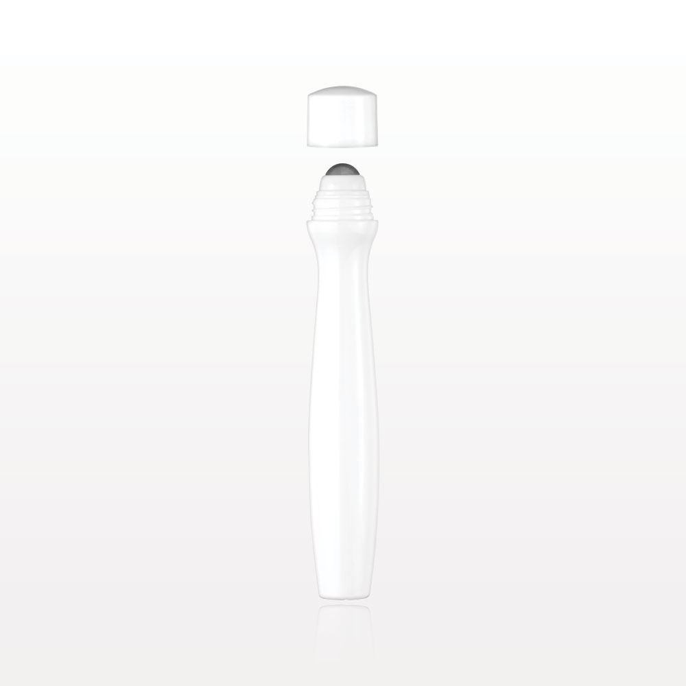 Tubular Roller Ball Bottle with Cap, White