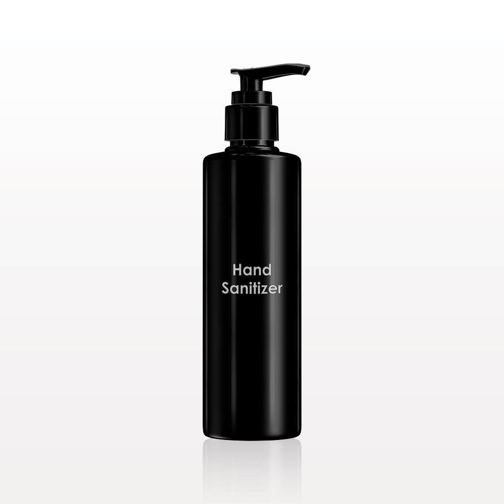 Printed Cylinder Bottle, Black with Lotion Pump for Hand Sanitizer