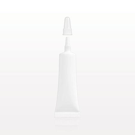 Open-Ended Tube with Needle Nose Tip and Threaded Cap, White