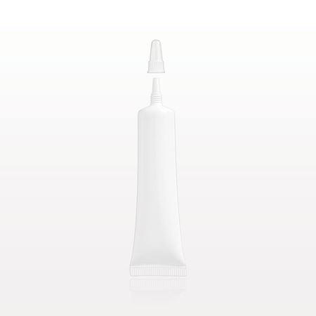 Open-Ended Tube with Needle Nose Tip and Threaded Cap, White