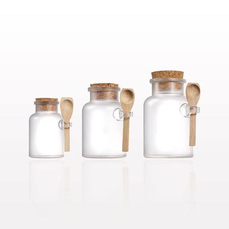 Small Frosted Apothecary Jar with Cap and Spoon