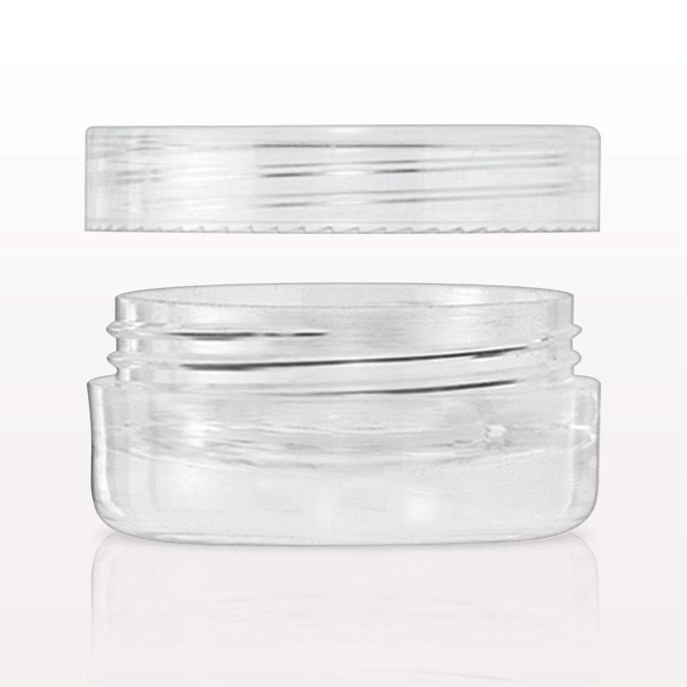 5 gram Single Wall Jar, Clear with Caps