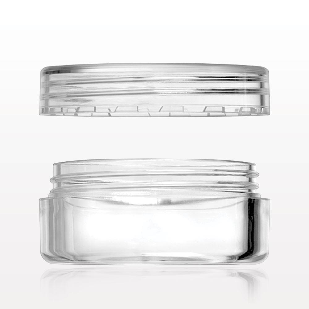 10 gram Jar with Flat Threaded Cap, Clear