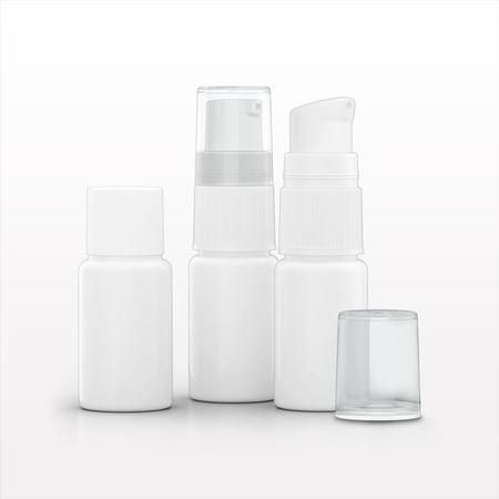 10 ml HDPE Bottle, White with Interchangeable Caps
