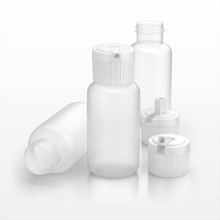 Squeeze Bottle, Natural and Ribbed Flip Top Cap, Natural