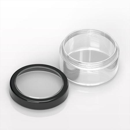 Clear Jar with Flat Threaded Window Cap