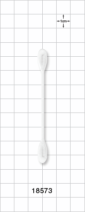 Swab, Dual Ended Flat Oval Tip, White Handle