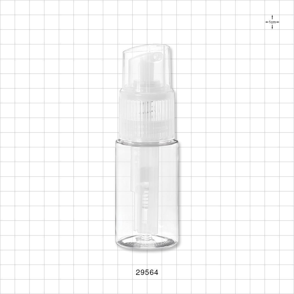 Powder Spray Bottle with Ridged Neck, Clear