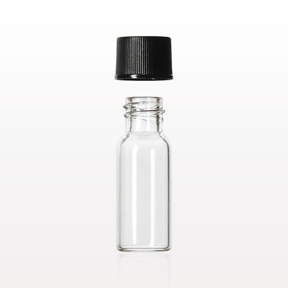 Bottle, Clear with Screw Cap, Black