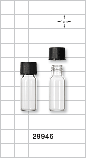 Bottle, Clear with Screw Cap, Black