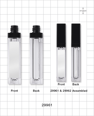 Square Vial with Mirror, Clear - Must Purchase with 29962