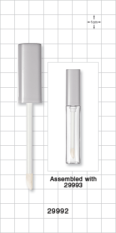 Cap, Matte Silver with Flocked Doe Foot Lip Gloss Applicator and Wiper for 29993