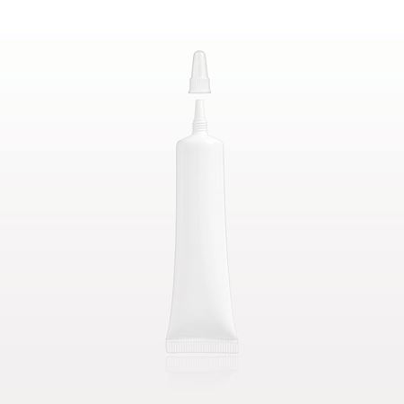 Open-Ended Tube with Needle Nose Tip and Threaded Cap, White