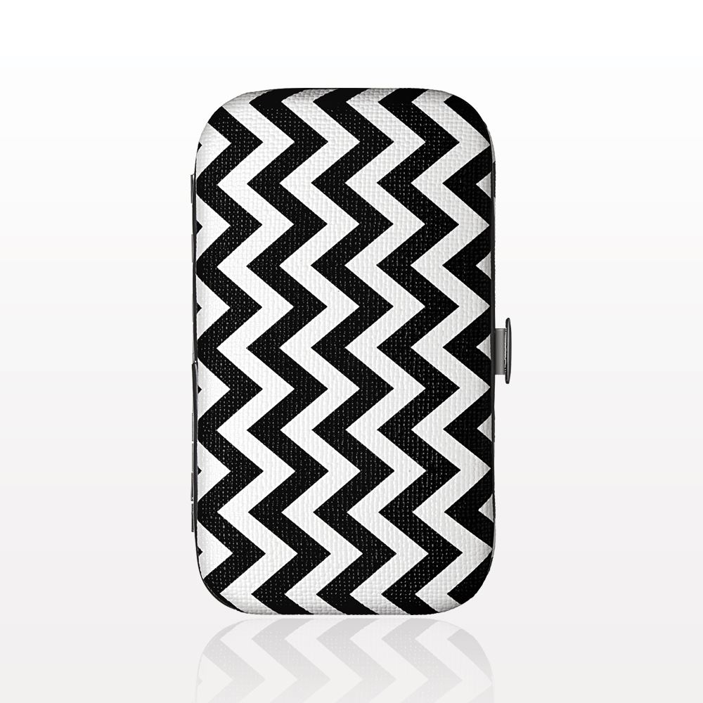 6-Piece Mini Manicure Kit, Black and White Chevron