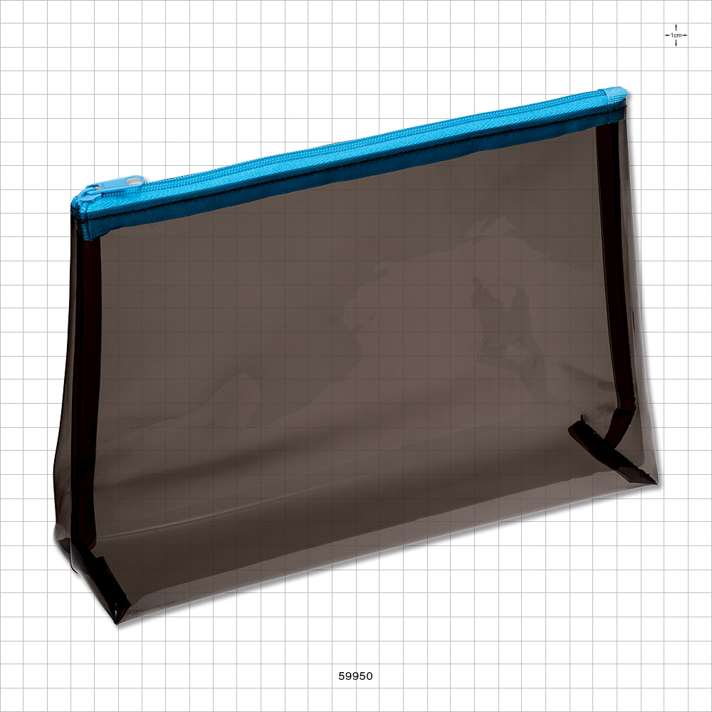 Jelly Zip Cosmetic Bag with Blue Zipper