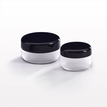 Frosted Jar and Black Cap, with Writeable Labels