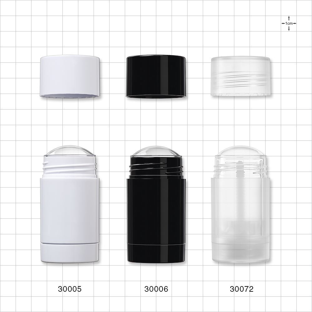Round Twist-Up Deodorant Container and Cap, White
